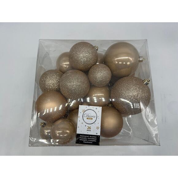 Anthropologie Terrain Shatterproof Globe Ornaments Set of 26 in Butterscotch - Picture 1 of 4